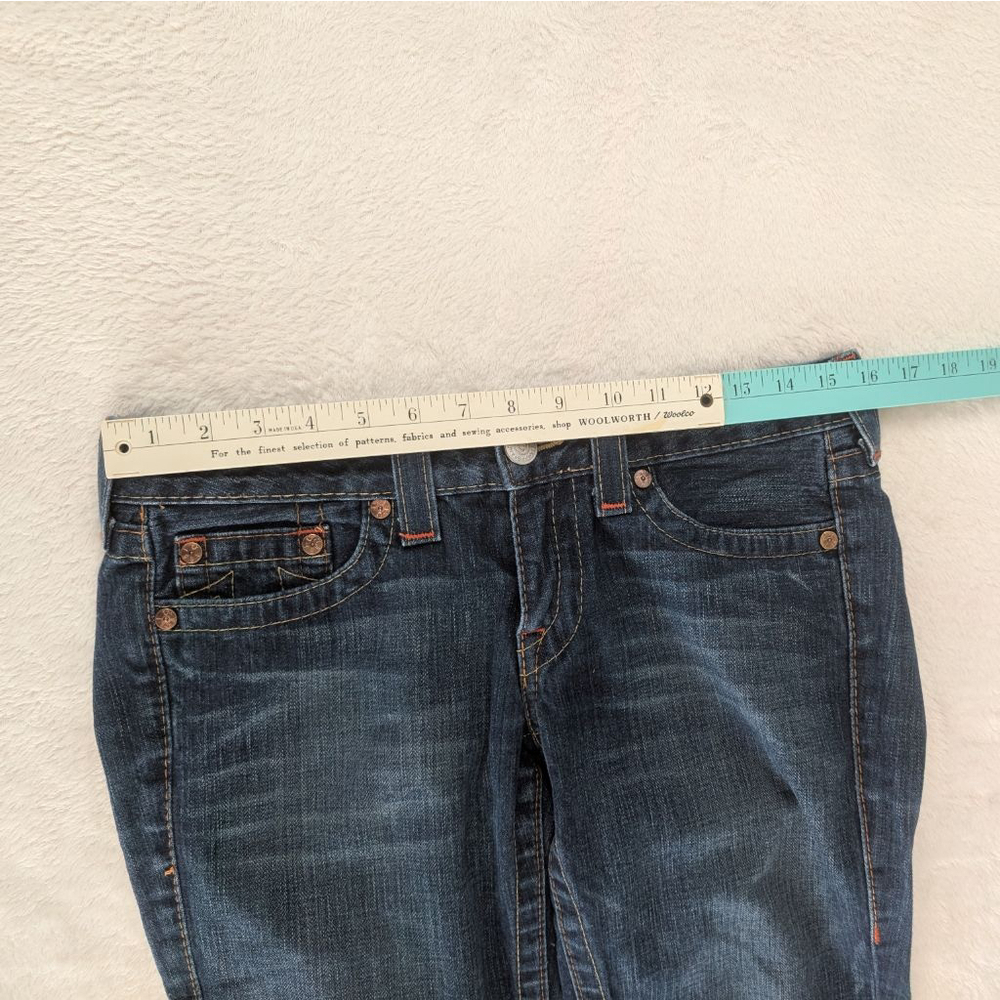 True Religion Bobby Blue Boot Cut with Orange Stitching Jeans - Size 28 - Picture 14 of 15
